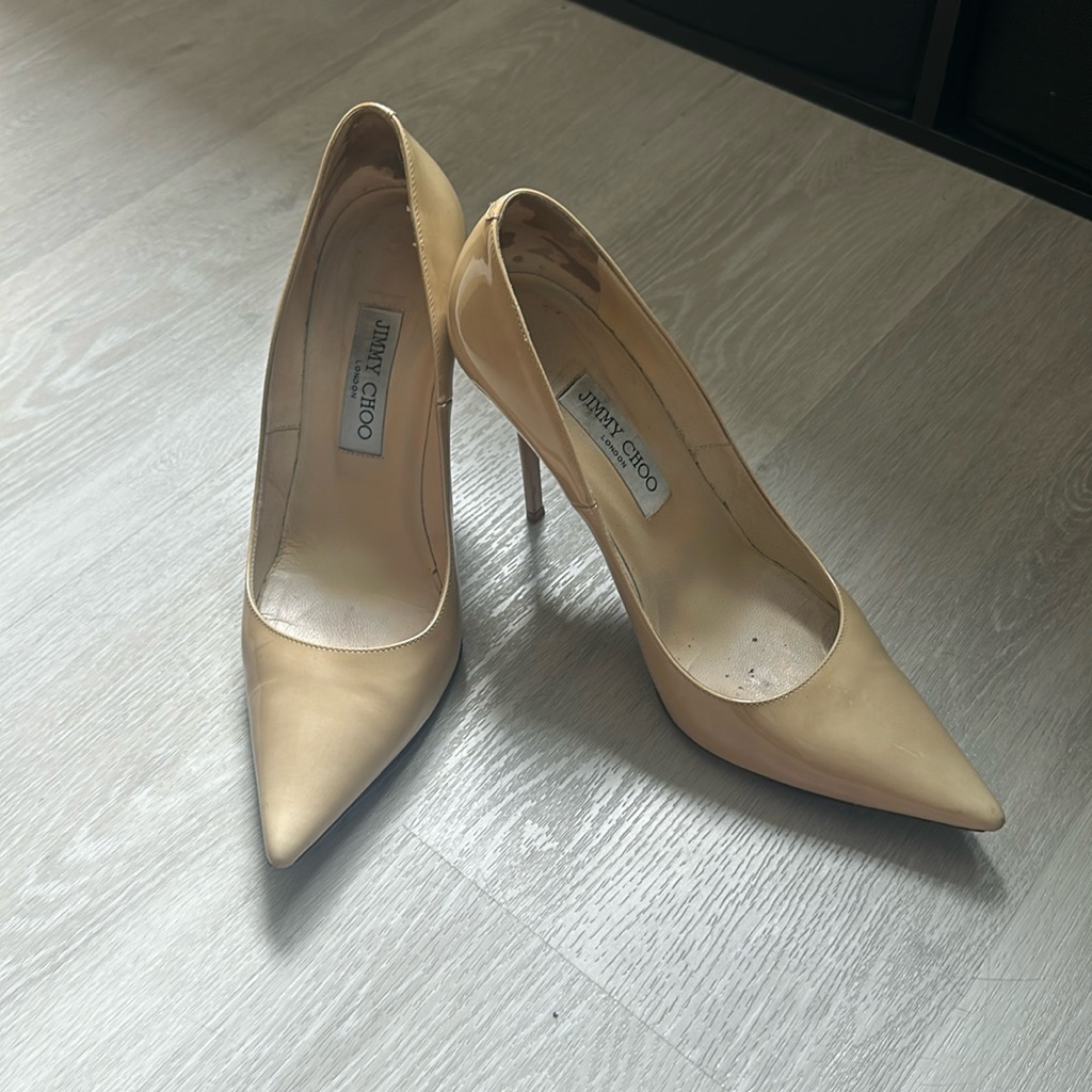 Jimmy Choo Patent Leather Nude Pump